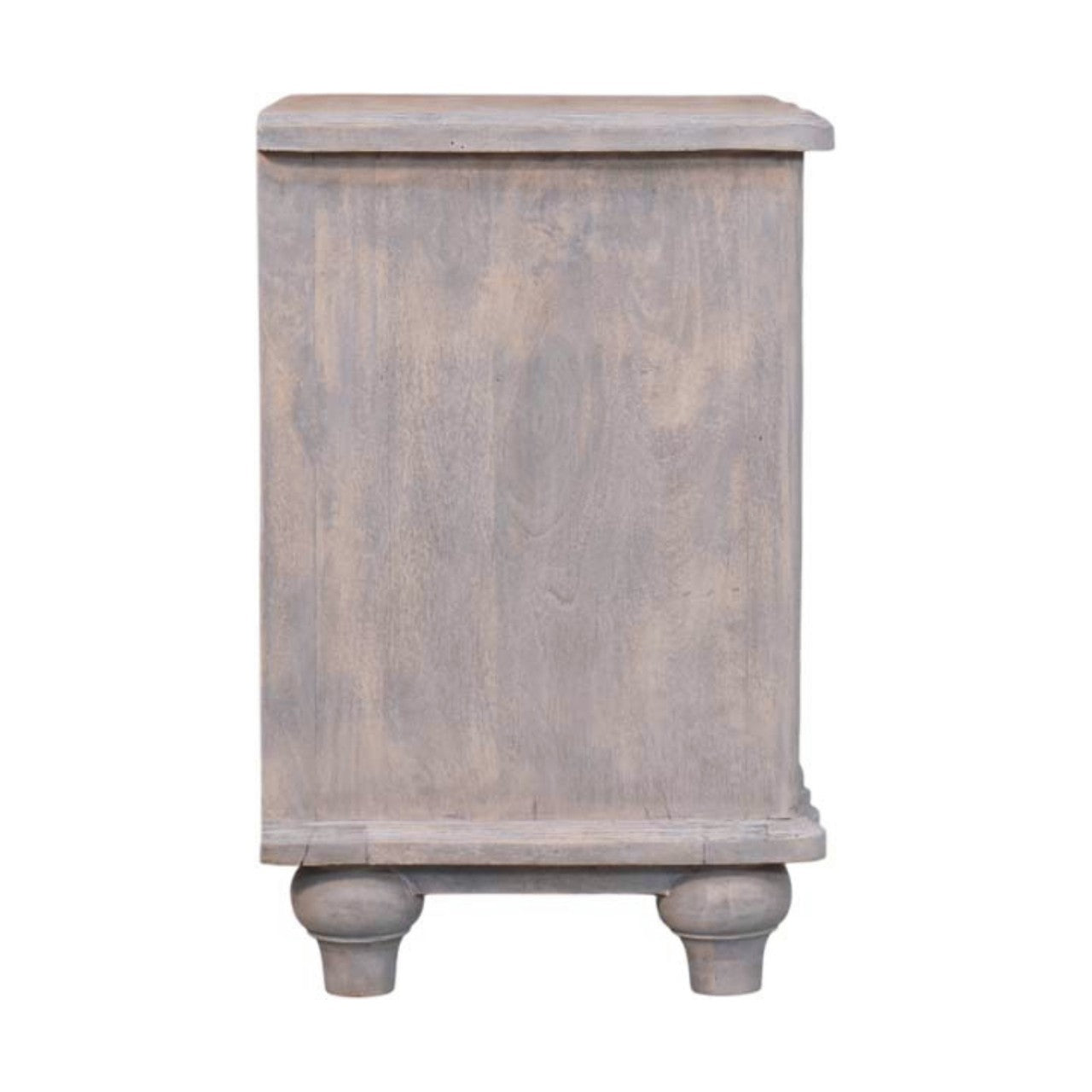 Lume Washed Bedside Table - Solid Mango Wood with Open Shelf