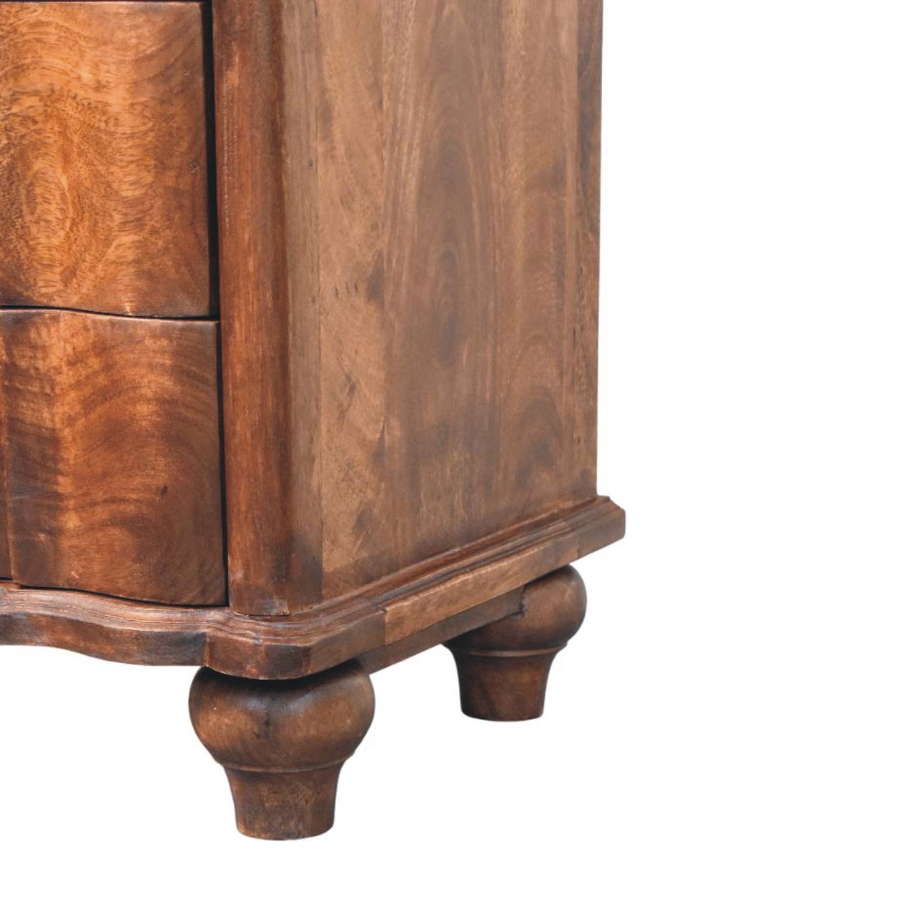 Lume Roasted Shelf Bedside Table - Solid Mango Wood Roasted Almond