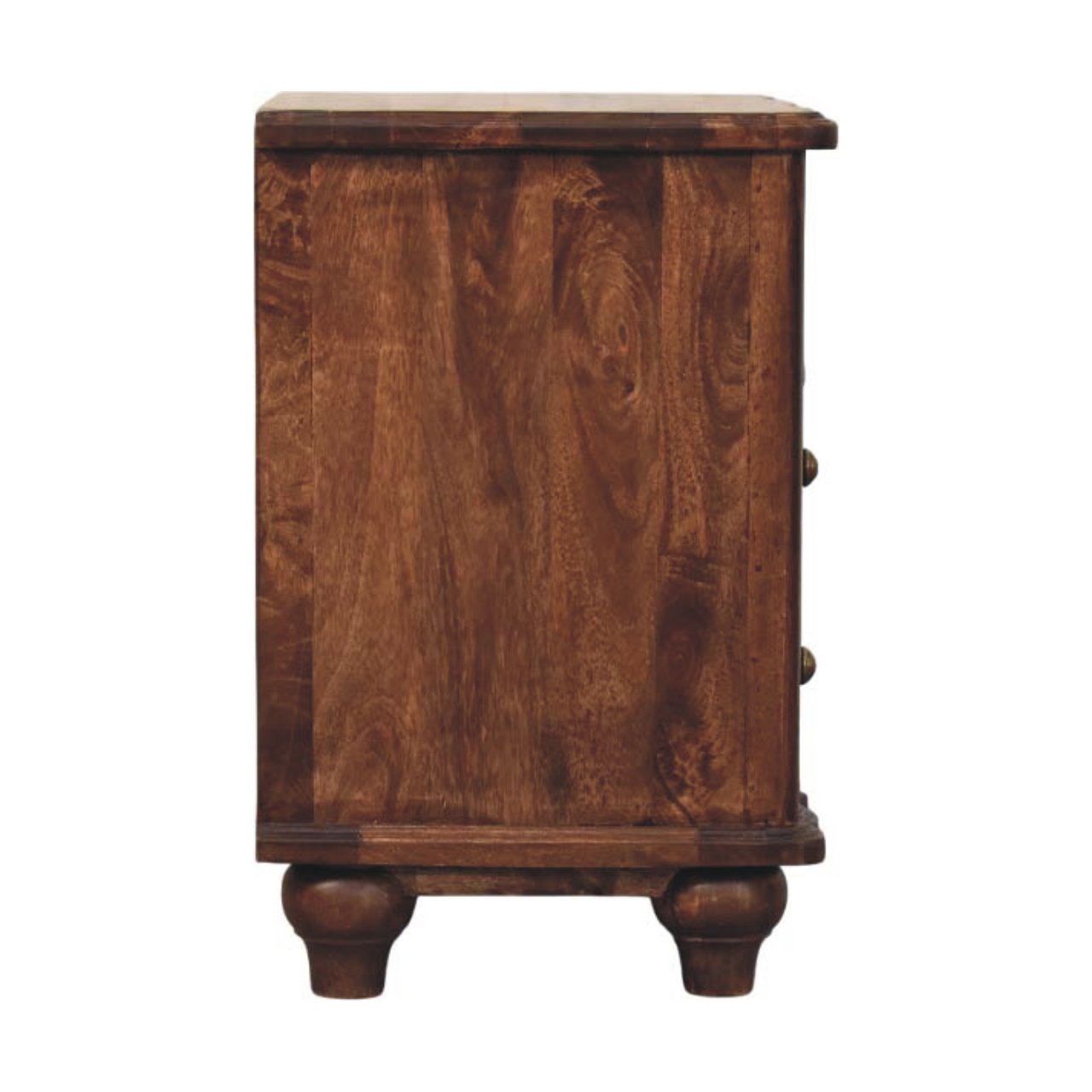 Lume Roasted Shelf Bedside Table - Solid Mango Wood Roasted Almond