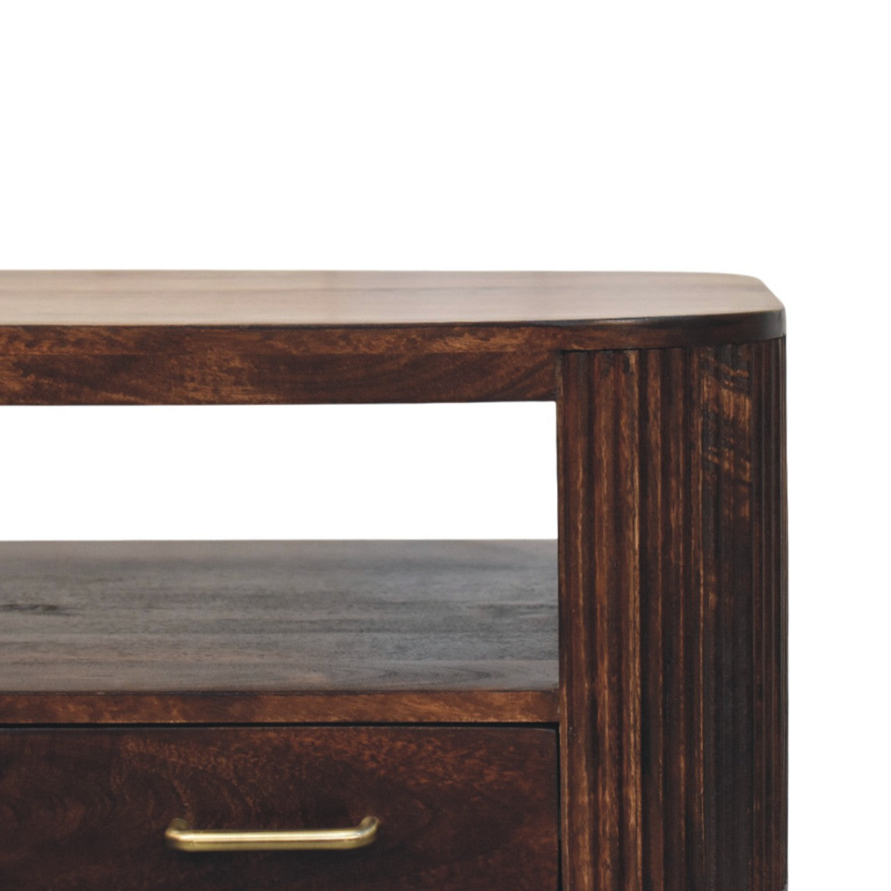 Sphere Leg Coffee Table - Solid Mango Wood Walnut Finish