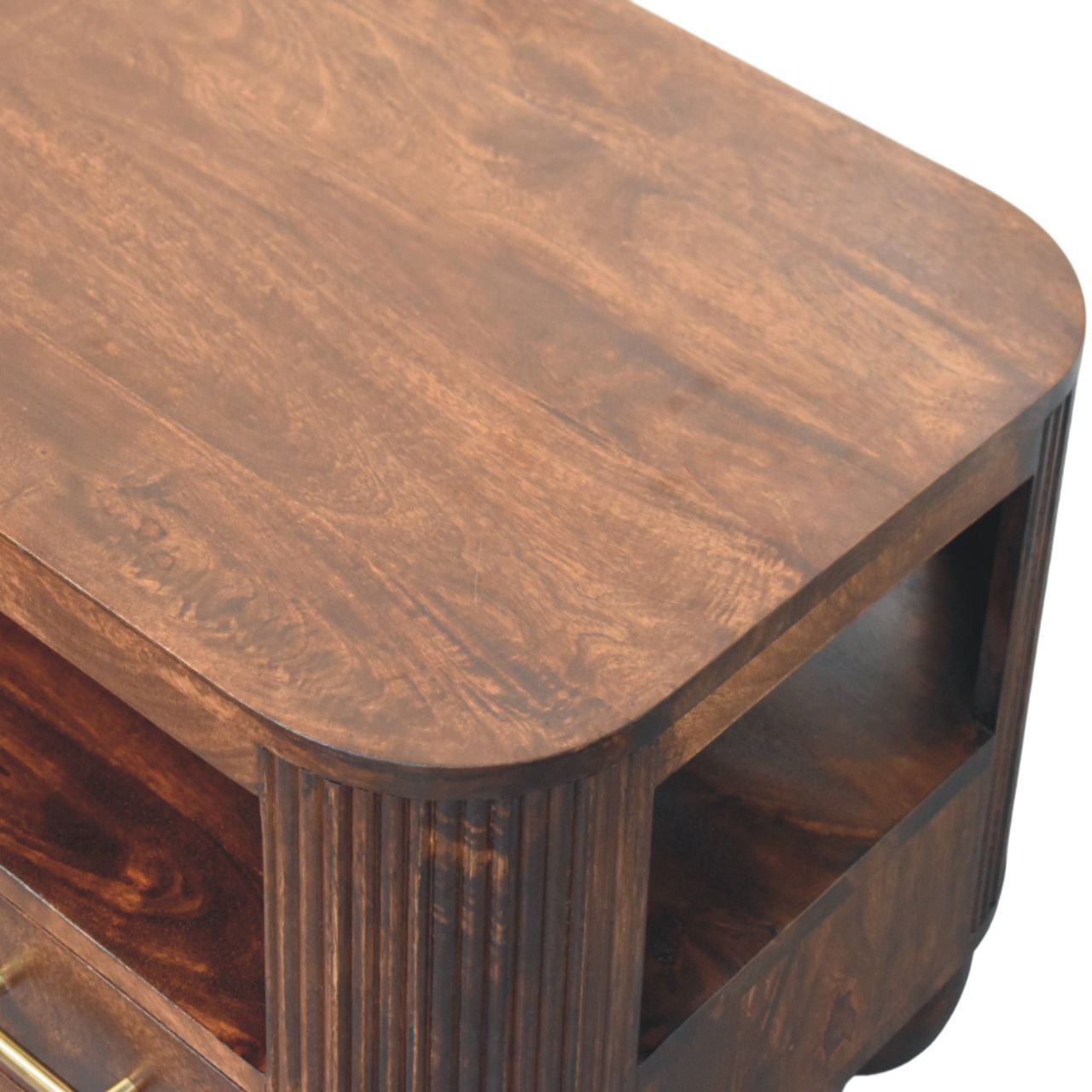 Sphere Leg Coffee Table - Solid Mango Wood Walnut Finish