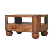 Briarwood Fluted Coffee Table - Solid Mango Wood Golden Teak