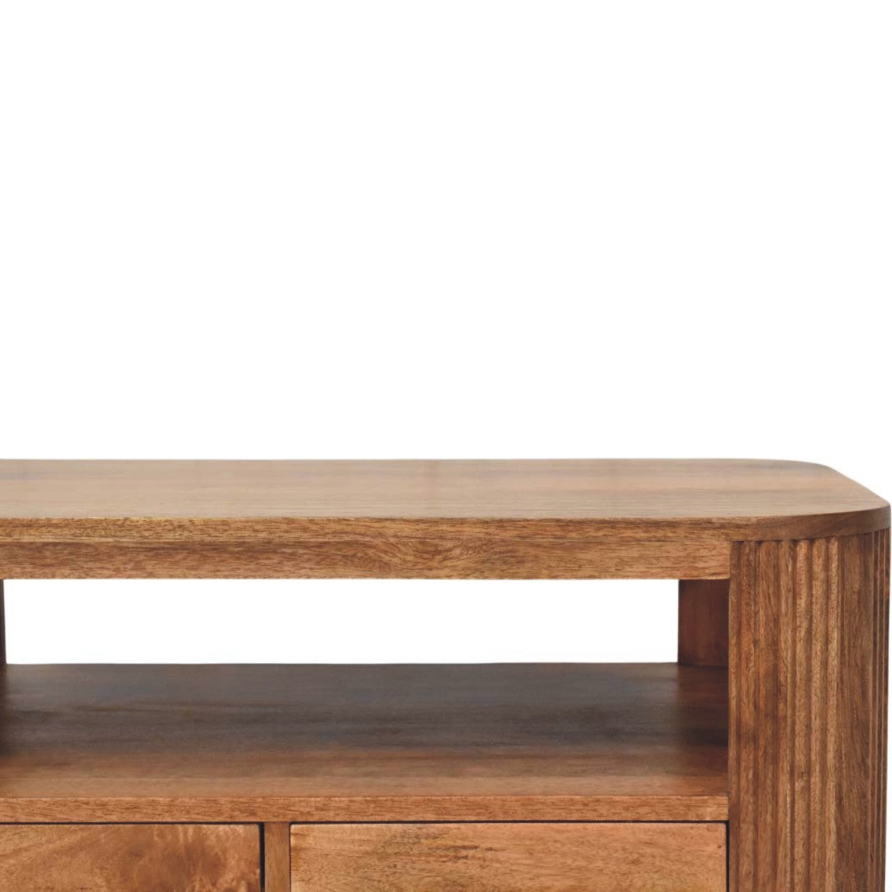 Briarwood Fluted Coffee Table - Solid Mango Wood Golden Teak