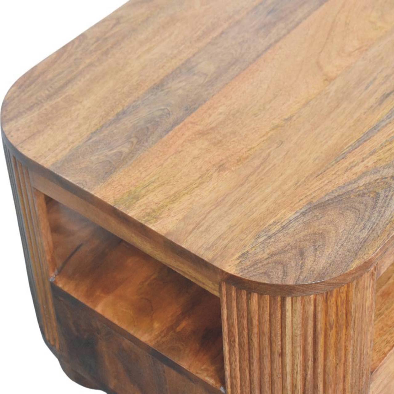 Briarwood Fluted Coffee Table - Solid Mango Wood Golden Teak
