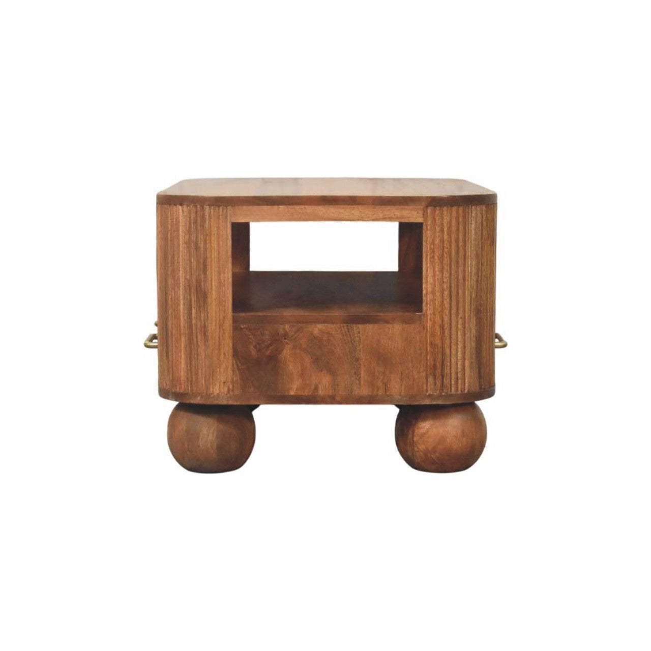 Briarwood Fluted Coffee Table - Solid Mango Wood Golden Teak