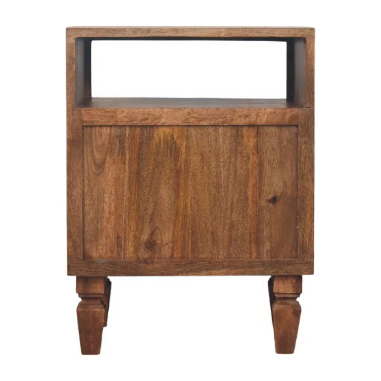 Cadiz Carved Open-Shelf Bedside - Golden Teak Solid Mango Wood