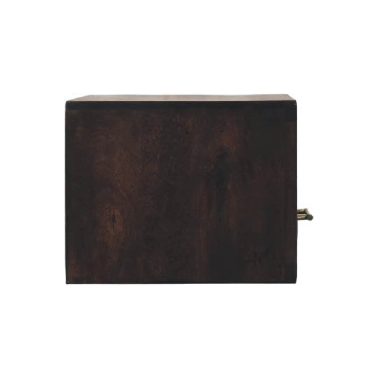 Cadiz Carved Bedside Table - Solid Mango Wood Velvet Mocha