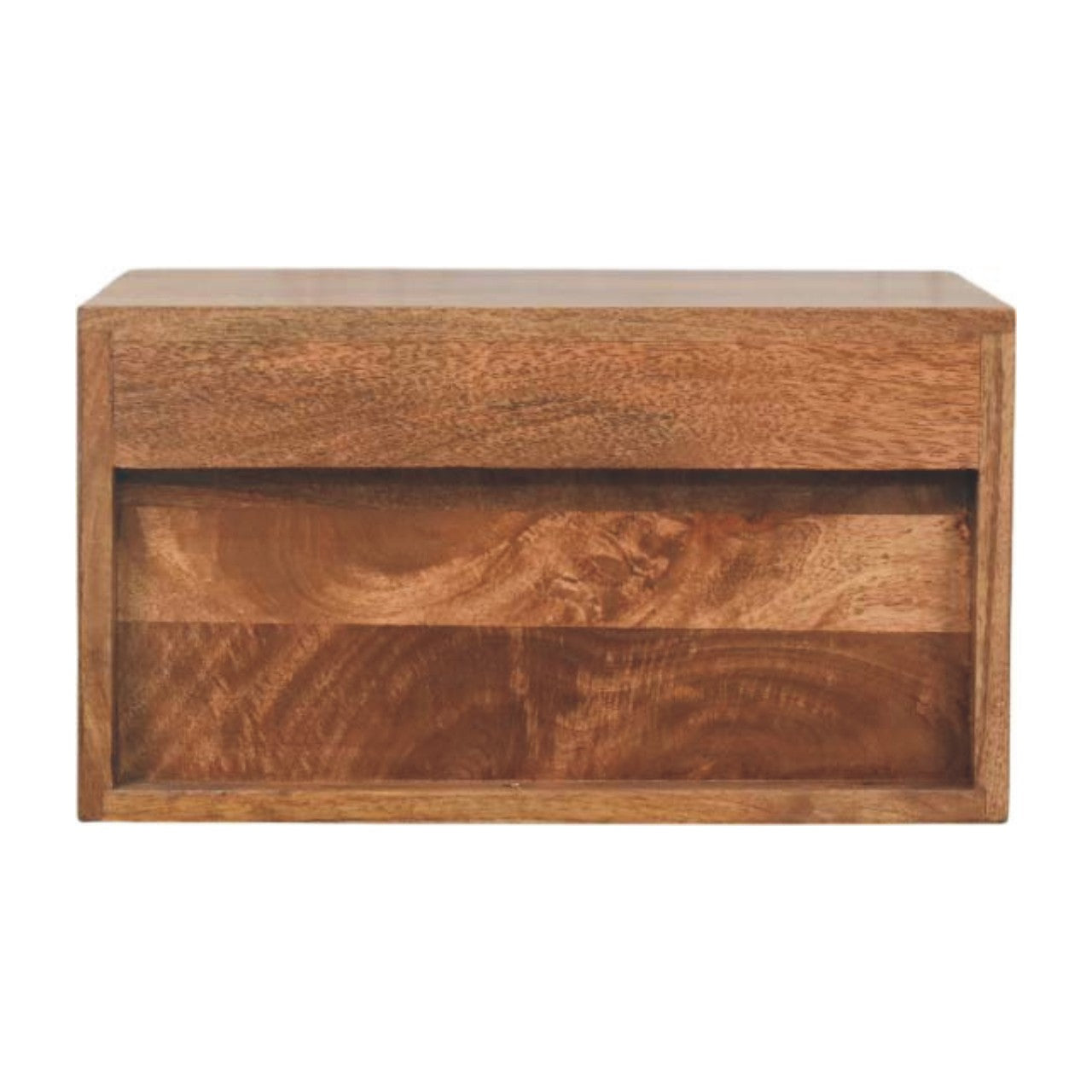 Cadiz Carved Bedside Table - Solid Mango Wood Golden Teak