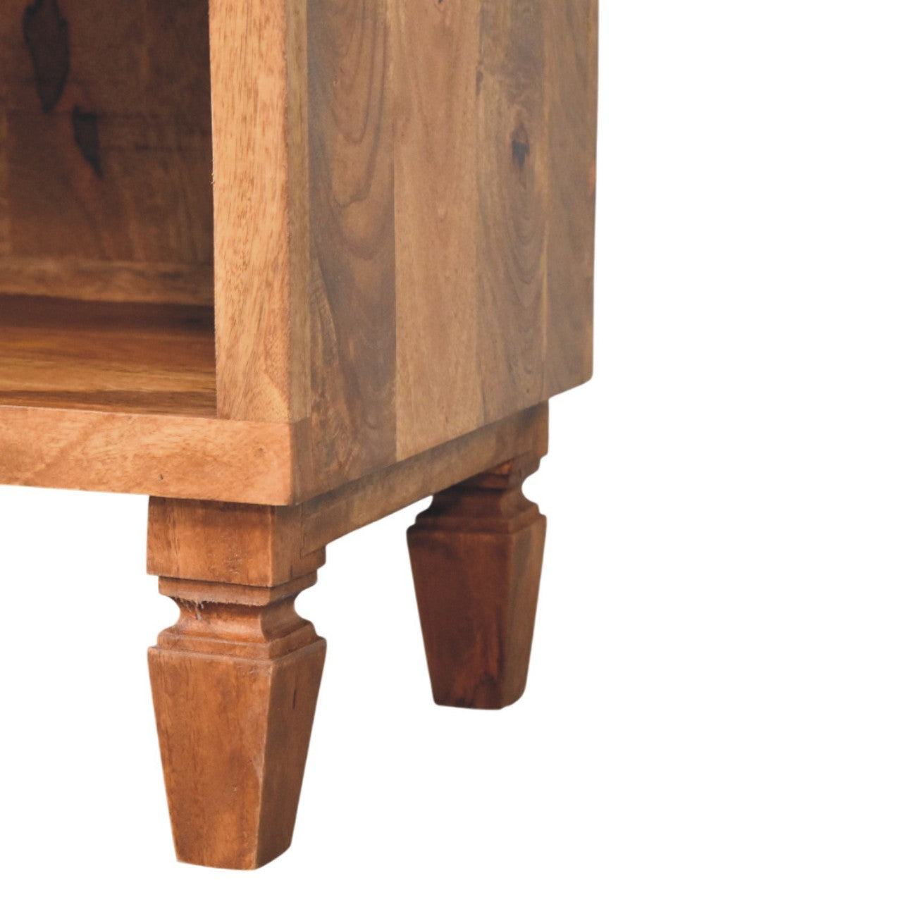 Cadiz Carved Shoe Cabinet - Golden Teak Solid Mango Wood