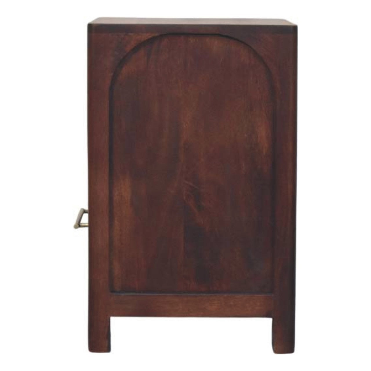 Arched Edge 1 Drawer Bedside Table - Solid Mango Wood Oak Finish