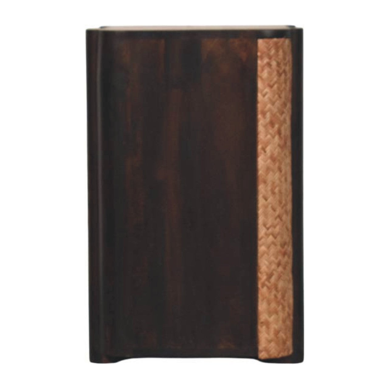 Havana Nightstand - Solid Mango Wood Velvet Mocha 2-Drawer