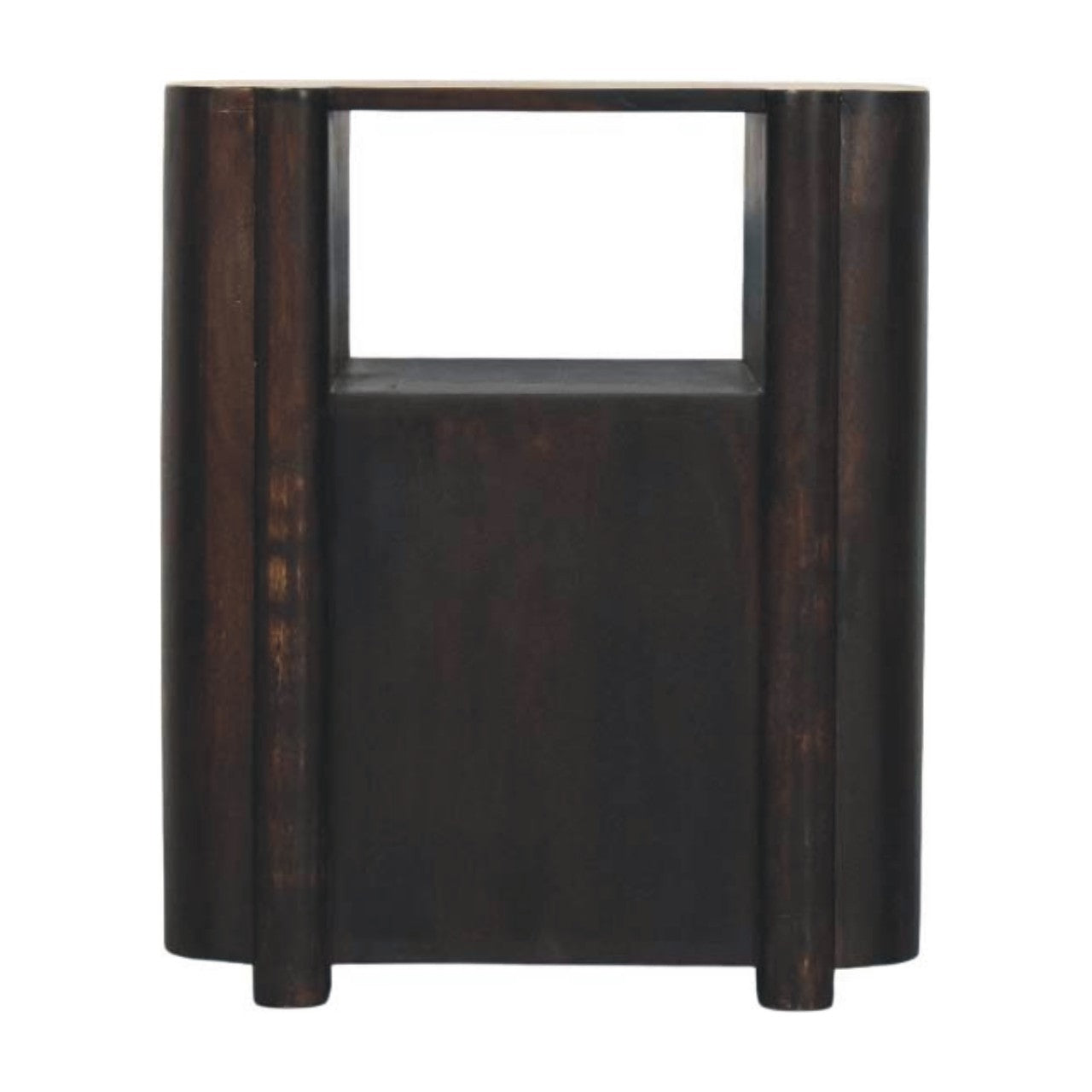 Havana Nightstand - Solid Mango Wood Velvet Mocha 2-Drawer