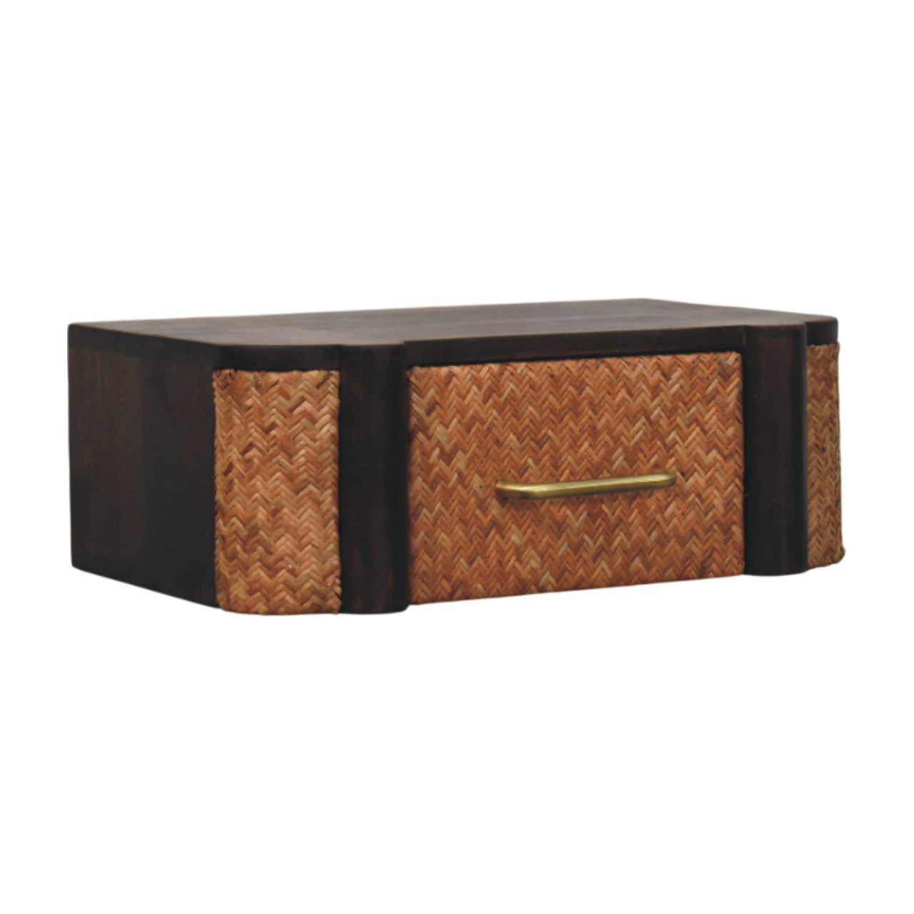 Havana Wall-Mounted Bedside - Mango Wood Velvet Mocha