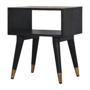 Valenza Bedside Table - Carbon Ash Solid Mango Wood