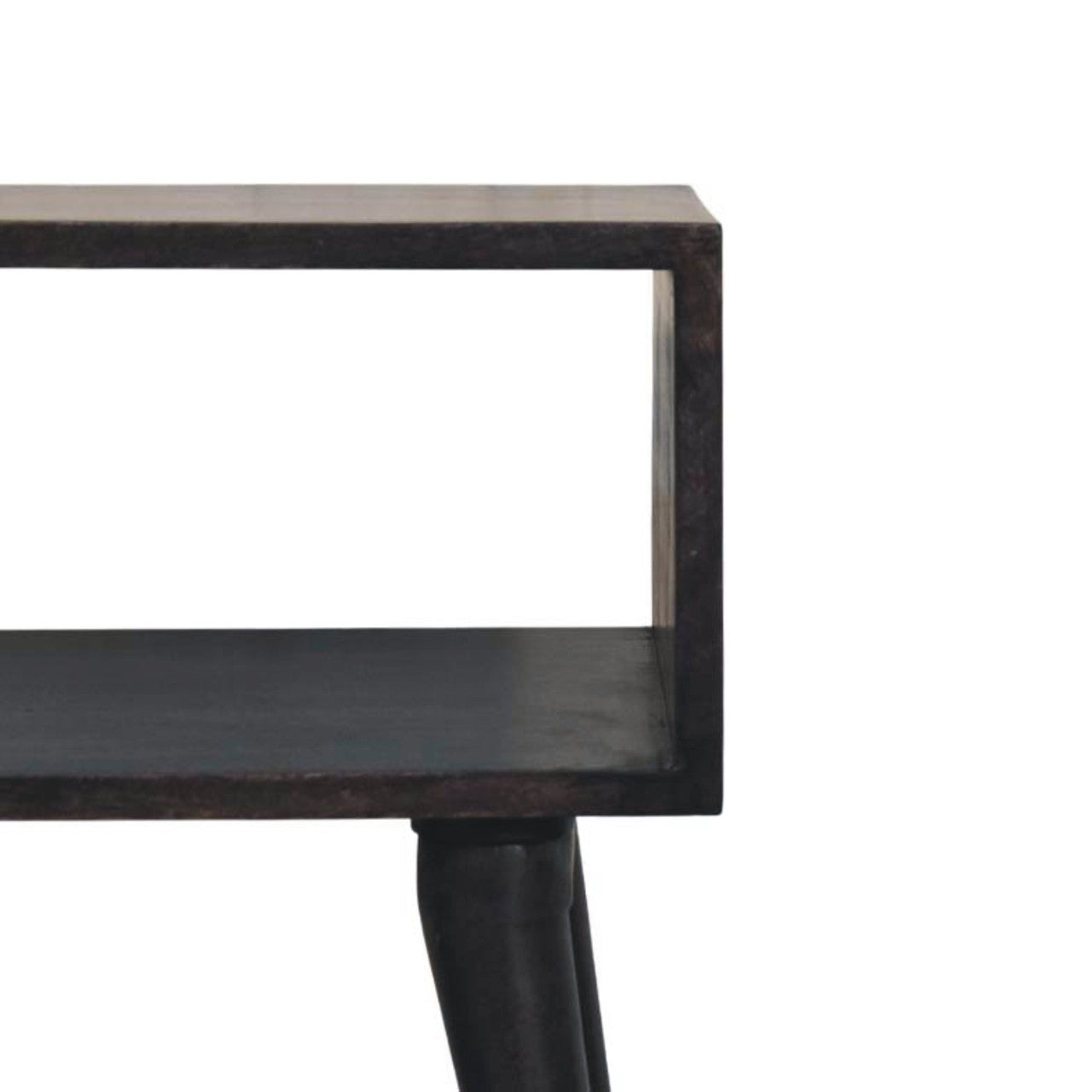 Valenza Bedside Table - Carbon Ash Solid Mango Wood
