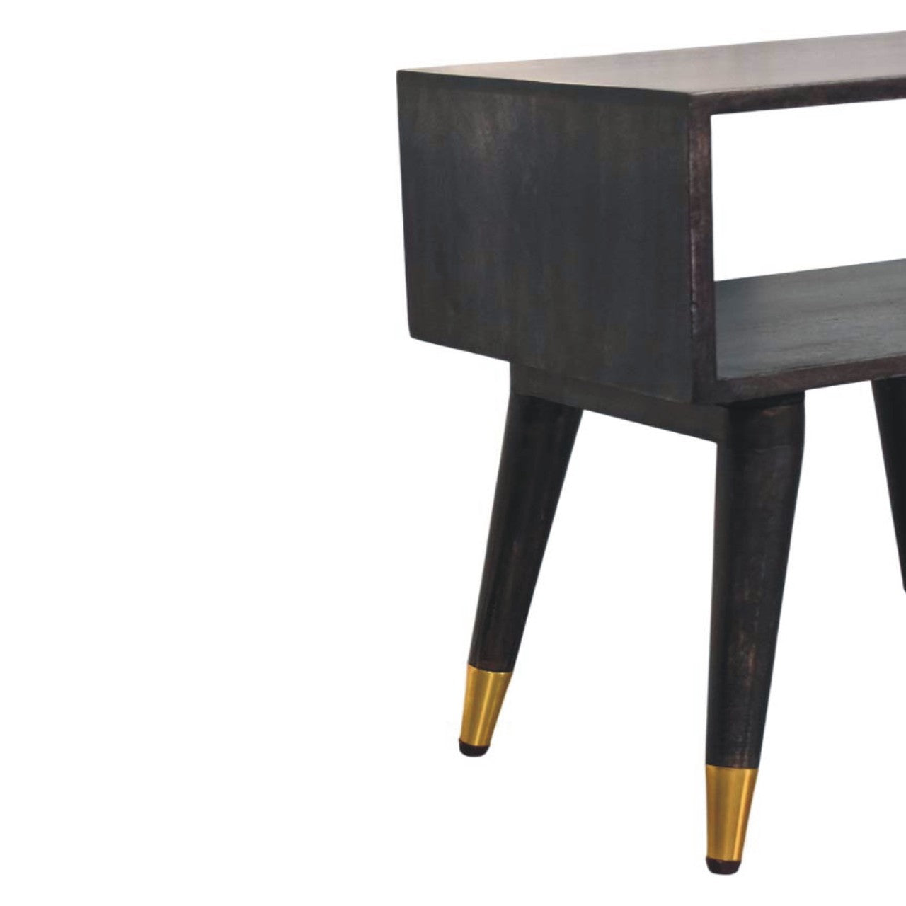 Valenza Bedside Table - Carbon Ash Solid Mango Wood