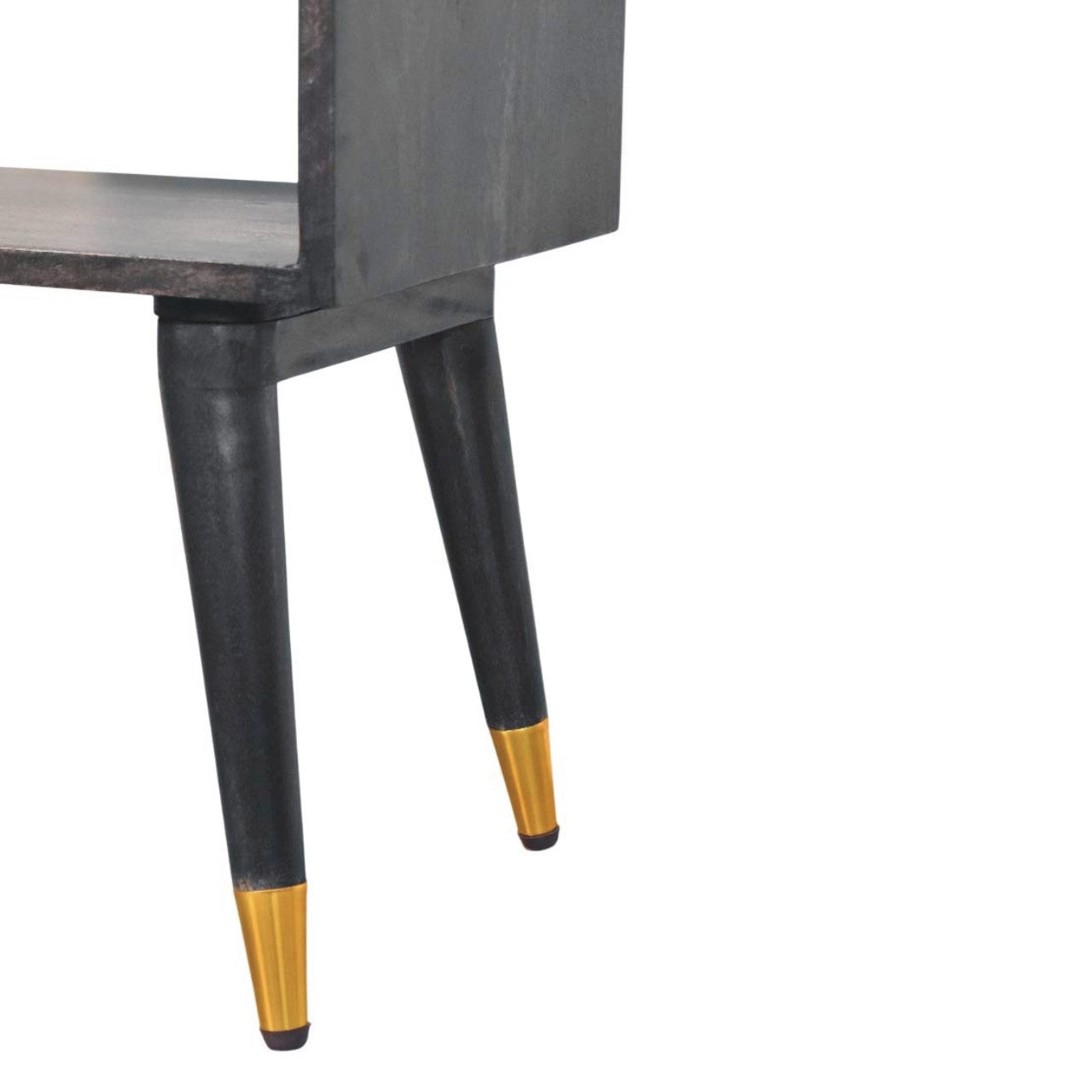 Valenza Bedside Table - Carbon Ash Solid Mango Wood