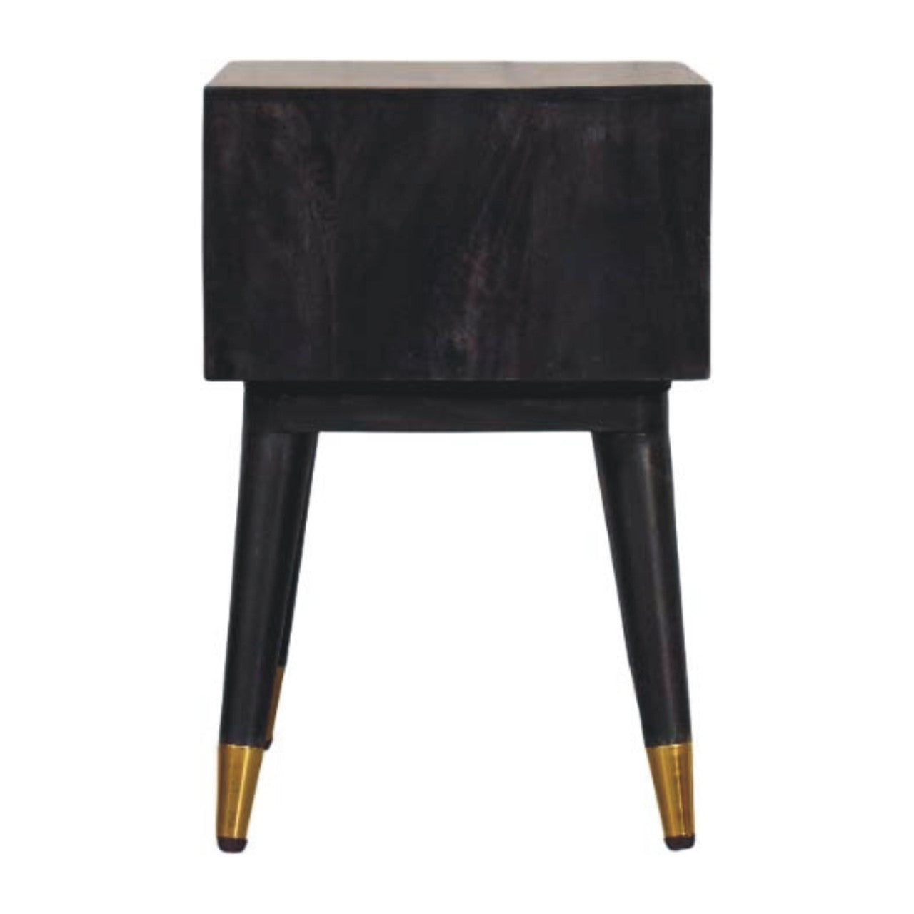Valenza Bedside Table - Carbon Ash Solid Mango Wood
