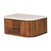 Beaumont Wall-Mounted Bedside - Mango Wood with Marble Top