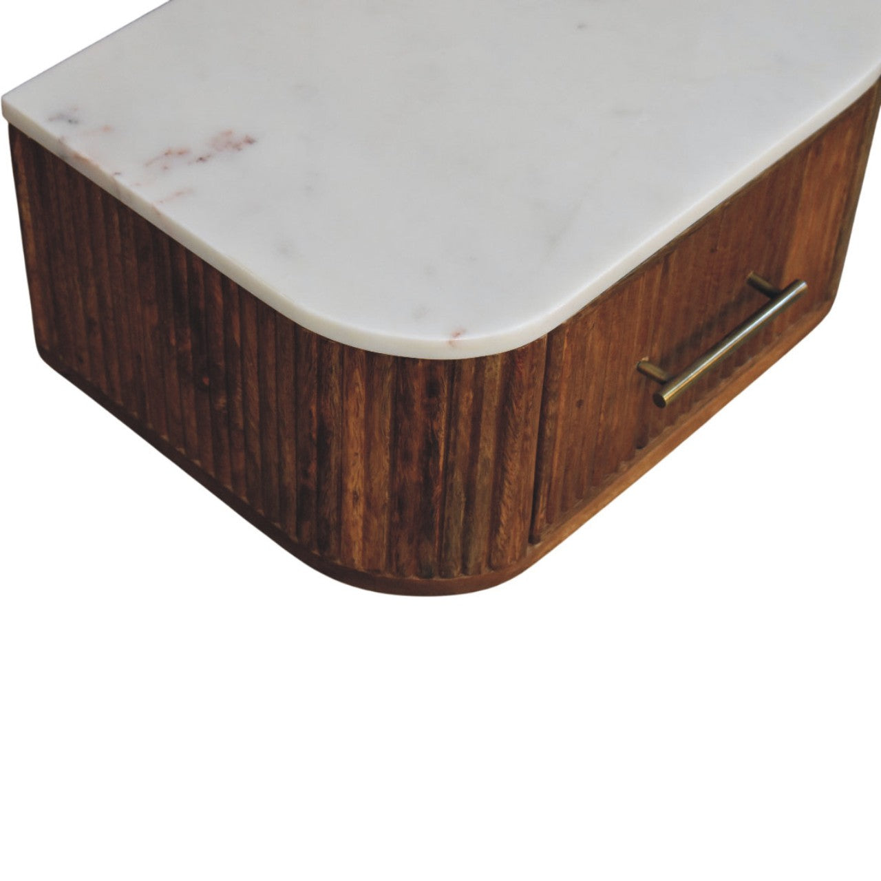 Beaumont Wall-Mounted Bedside - Mango Wood with Marble Top