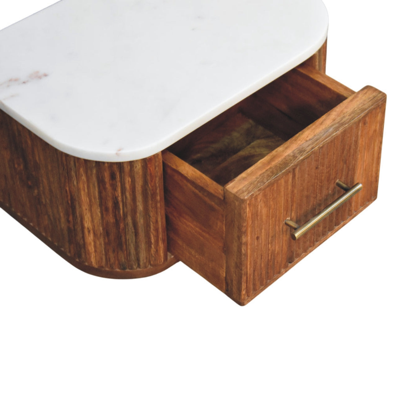 Beaumont Wall-Mounted Bedside - Mango Wood with Marble Top