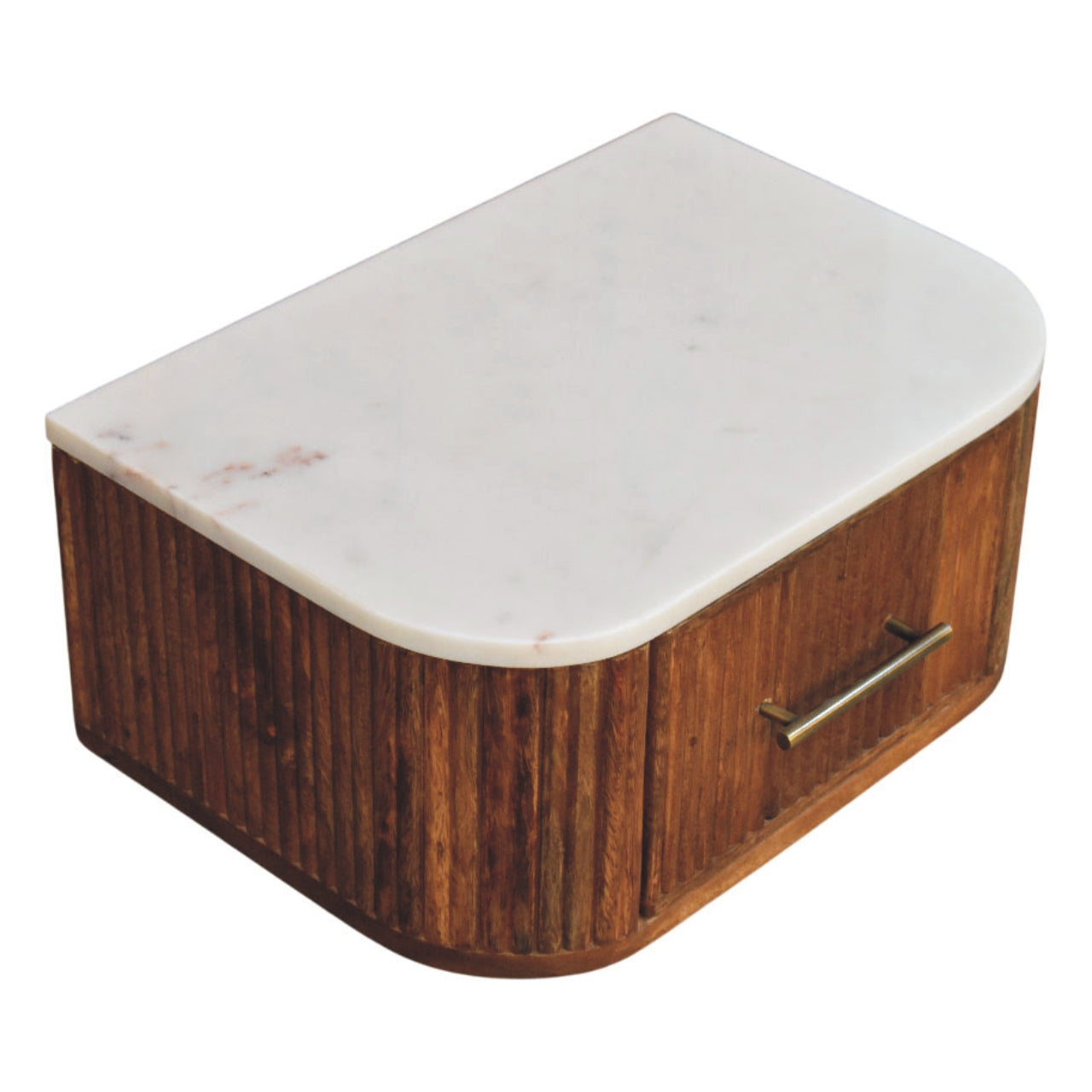 Beaumont Wall-Mounted Bedside - Mango Wood with Marble Top