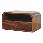 Avora Wall-Mounted Bedside Table - Chestnut Solid Mango Wood