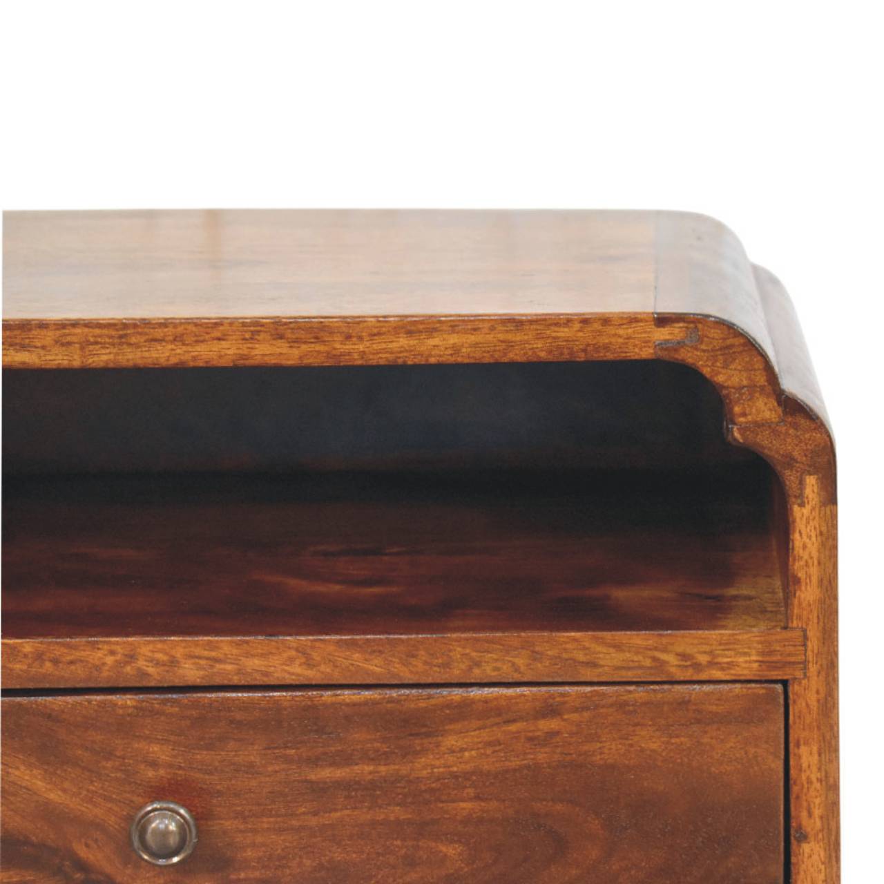 Avora Wall-Mounted Bedside Table - Chestnut Solid Mango Wood