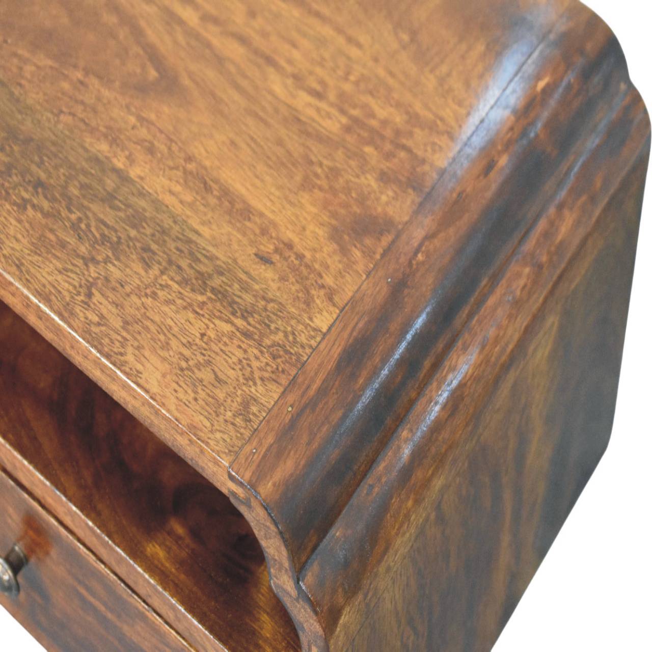Avora Wall-Mounted Bedside Table - Chestnut Solid Mango Wood