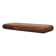 Solis Triple Wall-Mounted Console - Amber Oak Solid Mango Wood