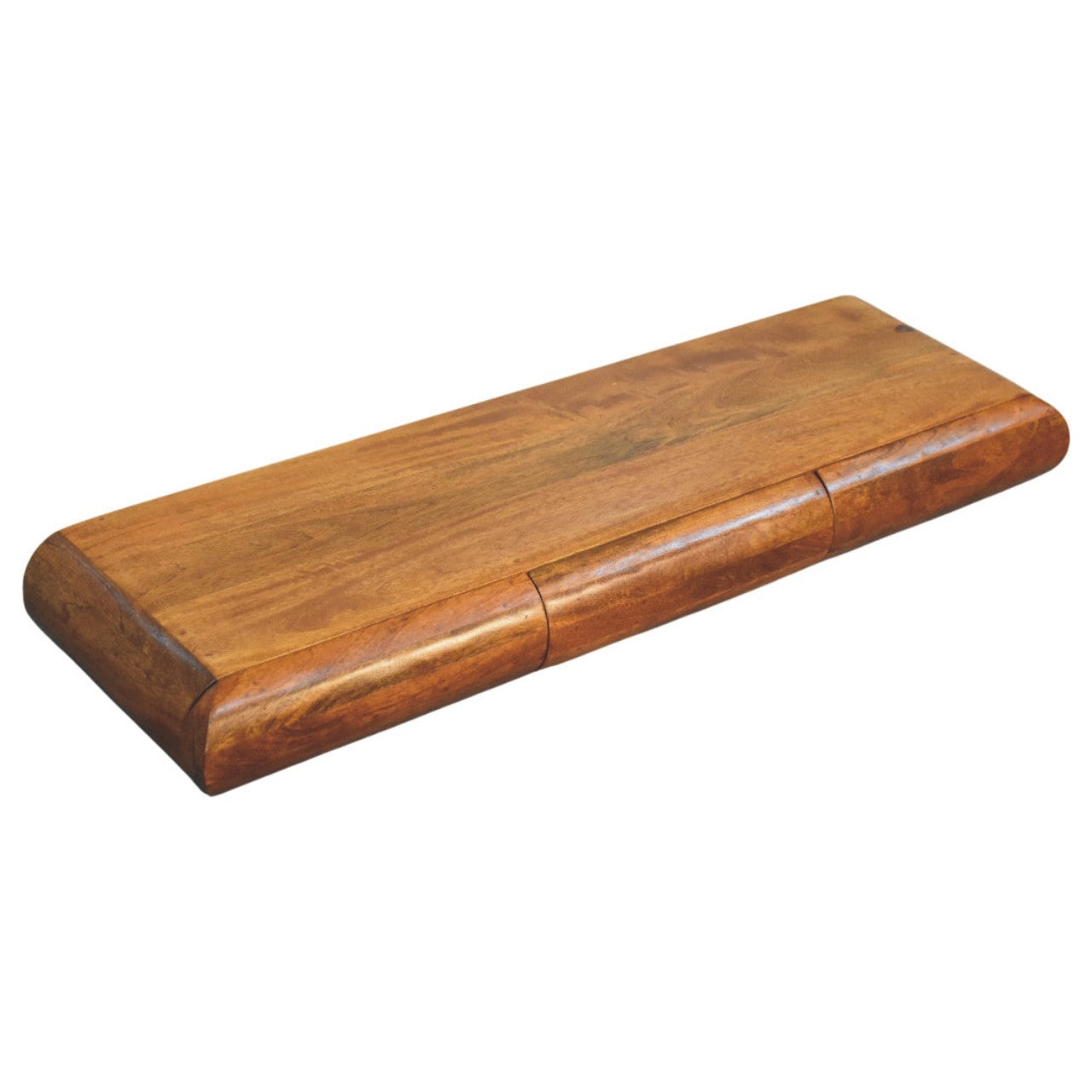 Solis Triple Wall-Mounted Console - Amber Oak Solid Mango Wood