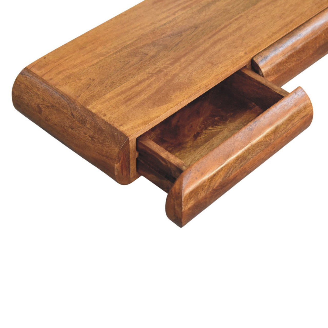 Solis Triple Wall-Mounted Console - Amber Oak Solid Mango Wood