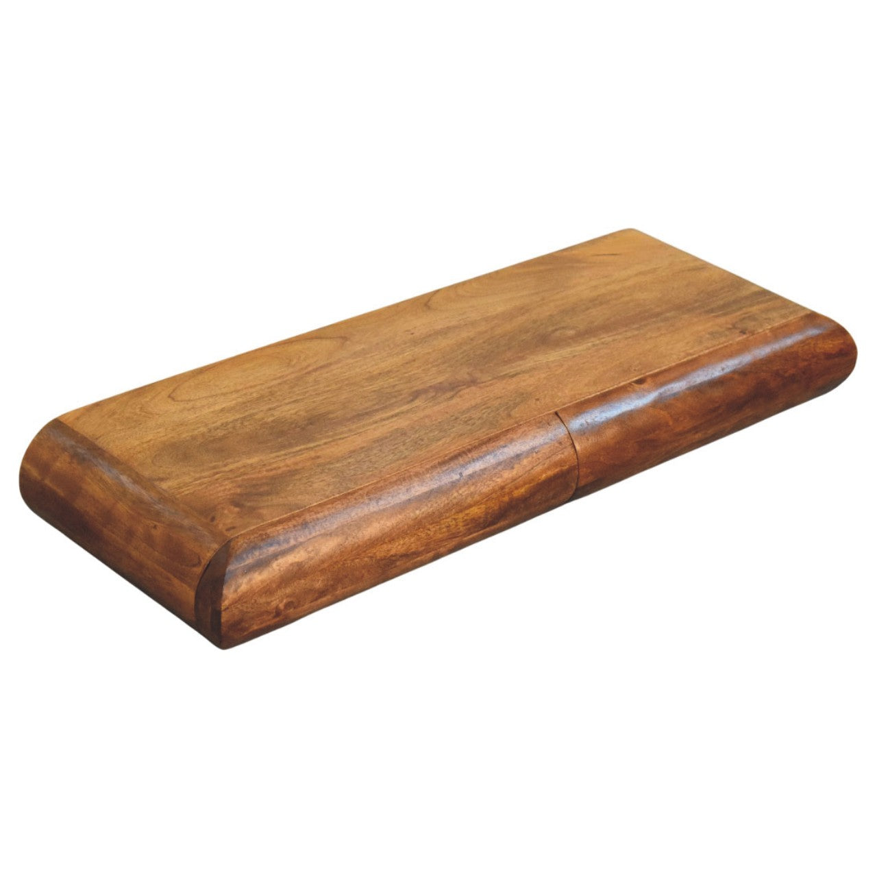Solis Wall-Mounted Console - Solid Mango Wood Amber Oak finish