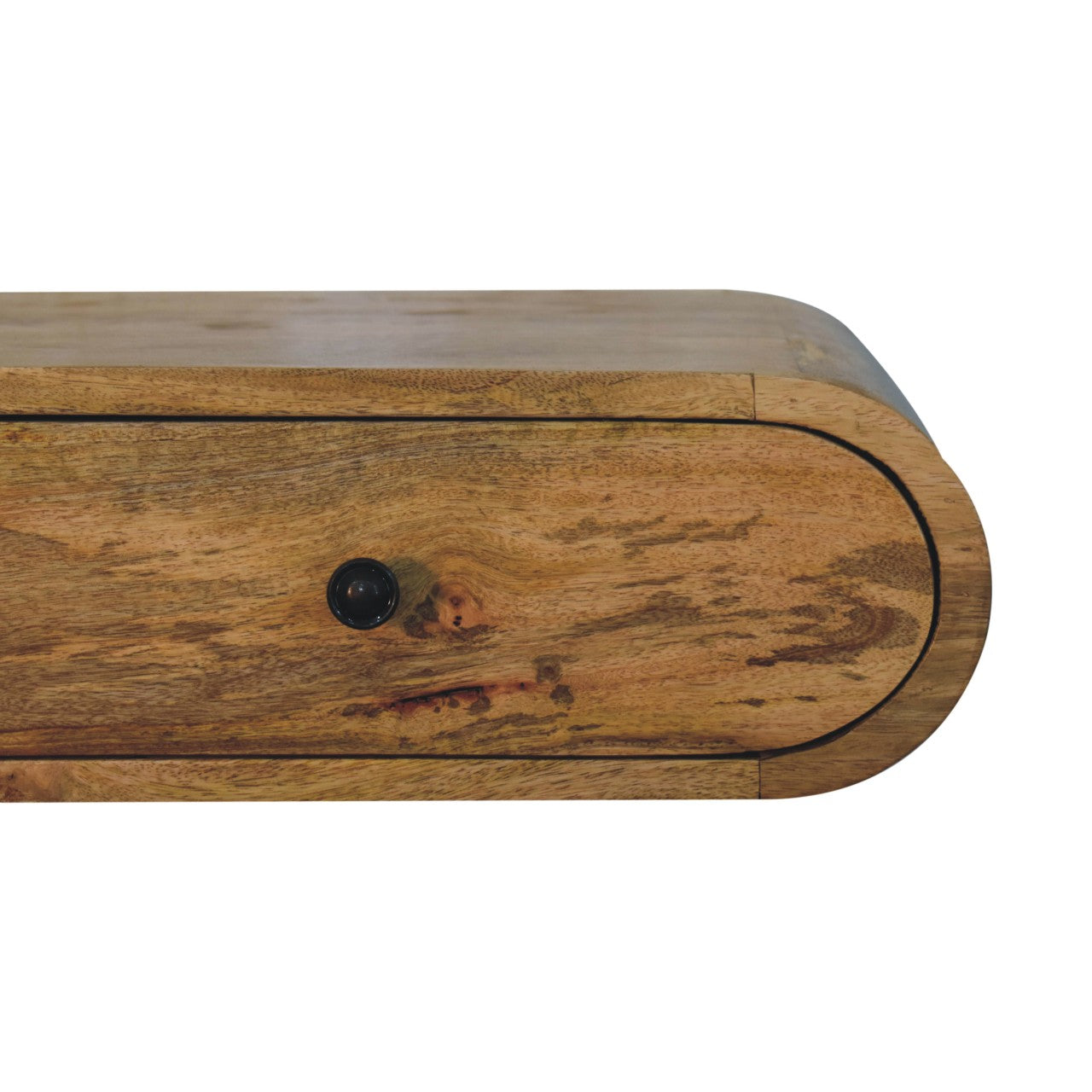 Contour Wall Console - Solid Mango Wood Oak-ish Finish