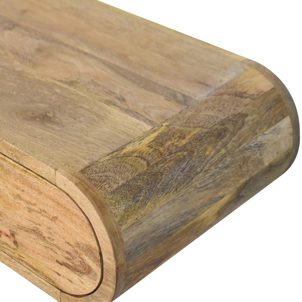 Contour Wall Console - Solid Mango Wood Oak-ish Finish