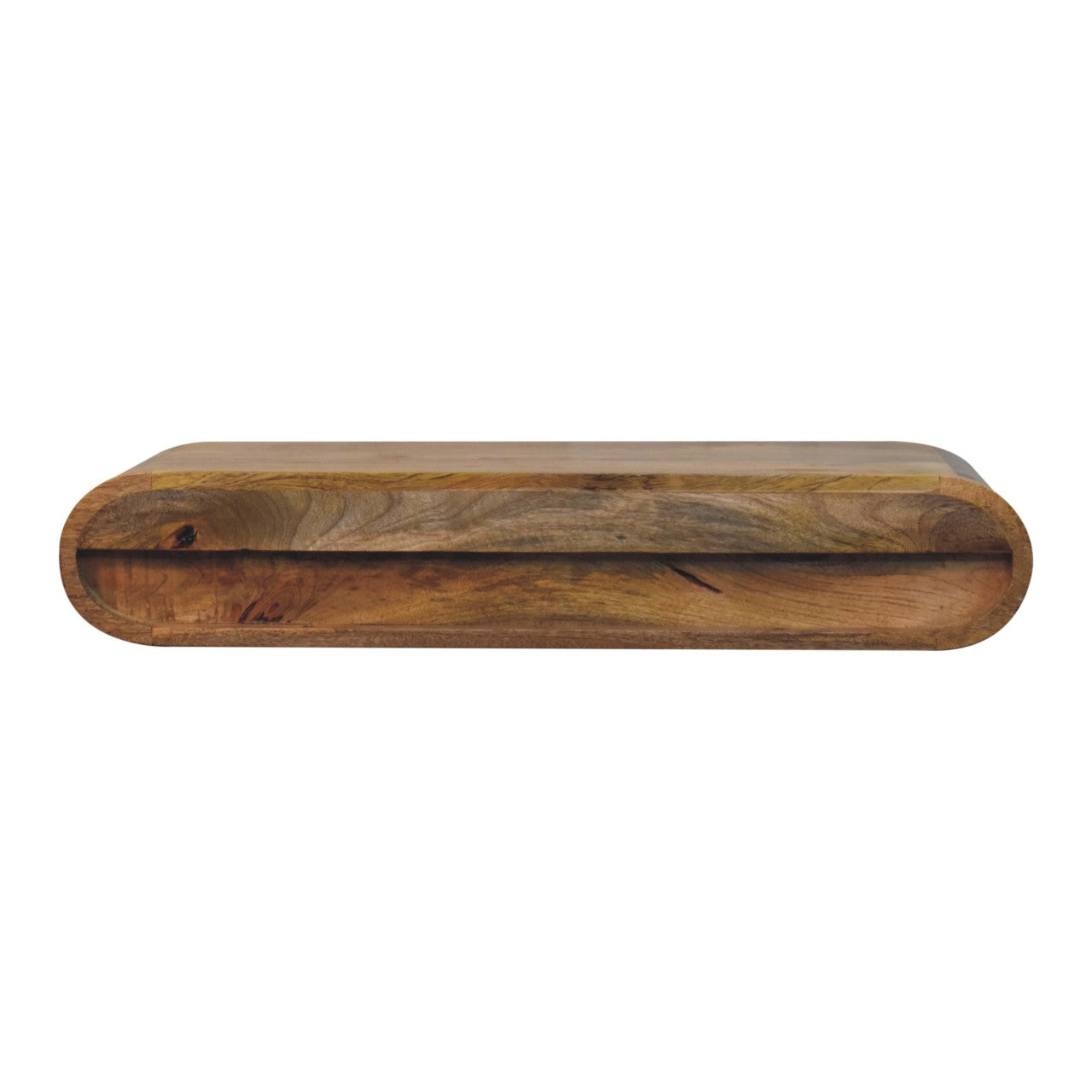 Contour Wall Console - Solid Mango Wood Oak-ish Finish