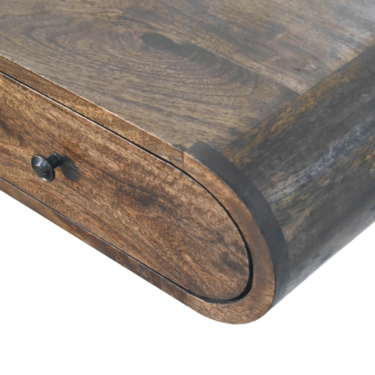 Contour Floating Wall Console - Solid Mango Wood Classic Grey