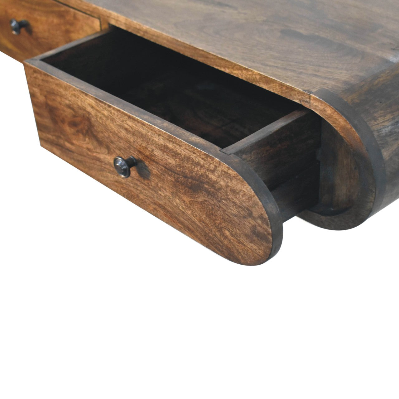 Contour Floating Wall Console - Solid Mango Wood Classic Grey
