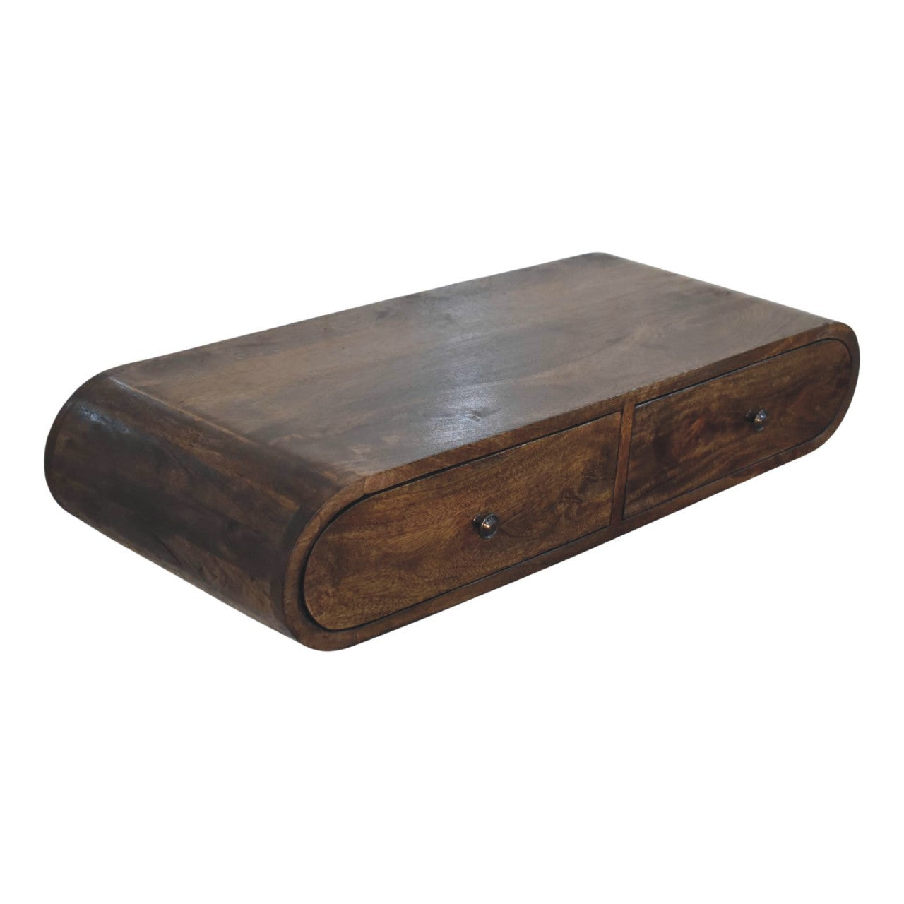 Contour Floating Wall Console - Solid Mango Wood Classic Grey