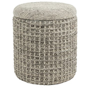 Indigo Storage Ottoman - Beige Charcoal-DECOROLALA