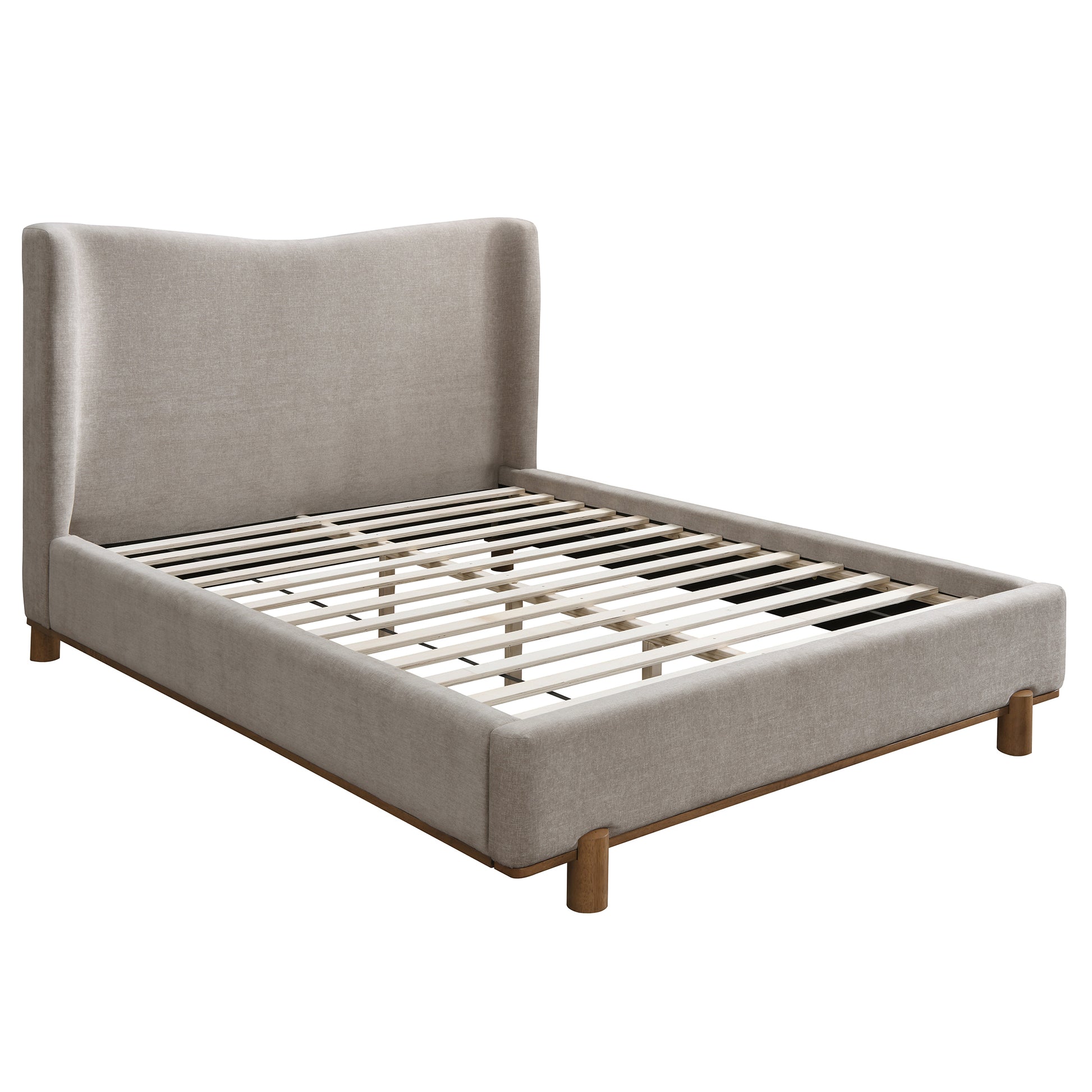 ISADORA-60" PLATFORM BED-DARK BEIGE-Bed frame-DECOROLALA