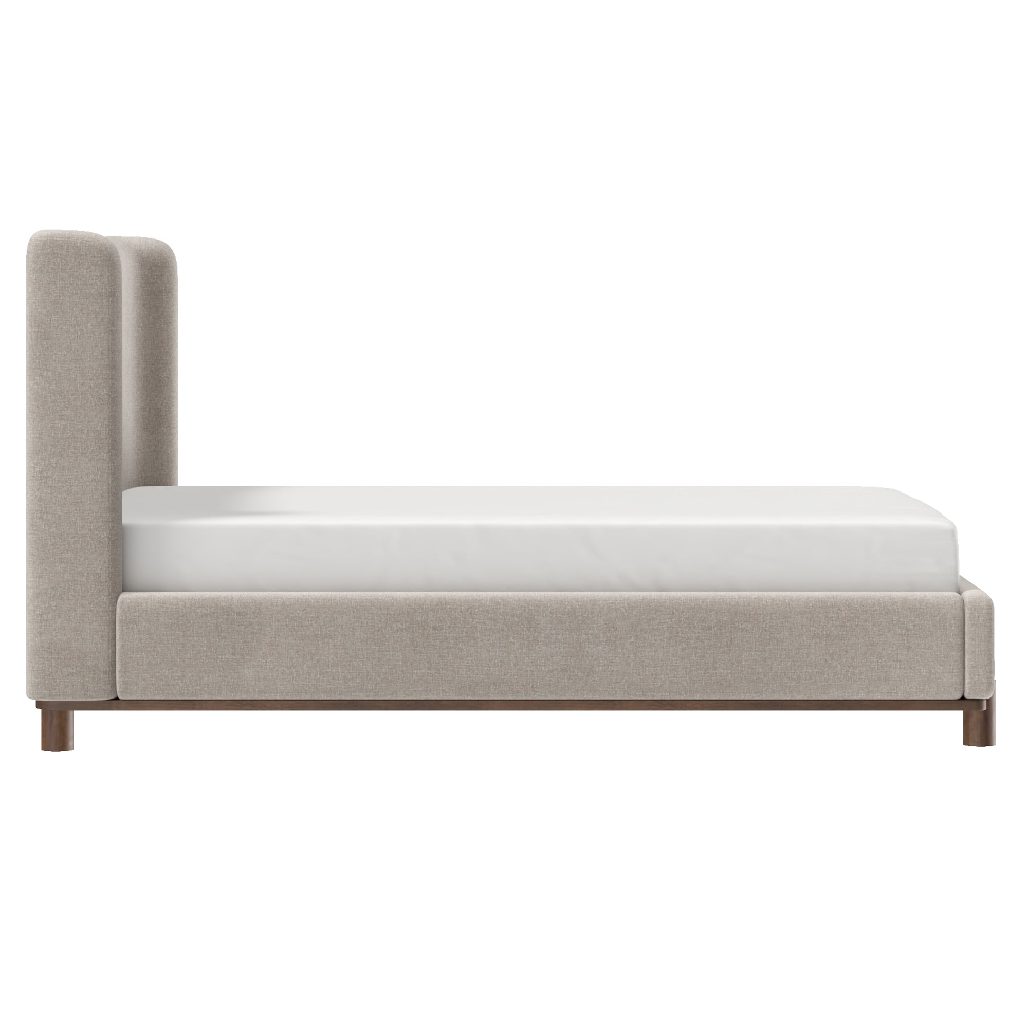 ISADORA-60" PLATFORM BED-DARK BEIGE-Bed frame-DECOROLALA