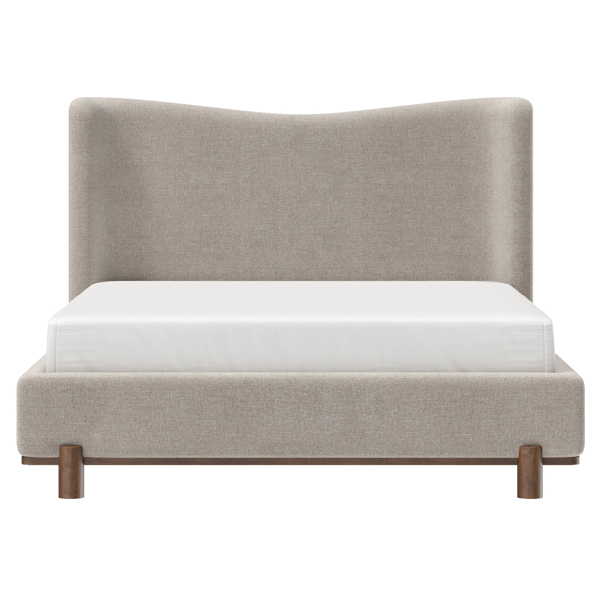 ISADORA-60" PLATFORM BED-DARK BEIGE-Bed frame-DECOROLALA