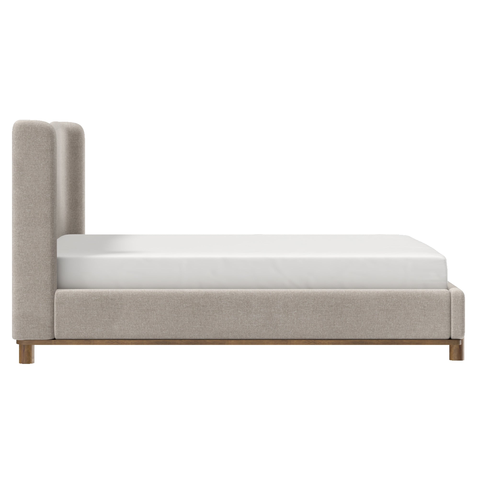 ISADORA-78" PLATFORM BED-DARK BEIGE-DECOROLALA