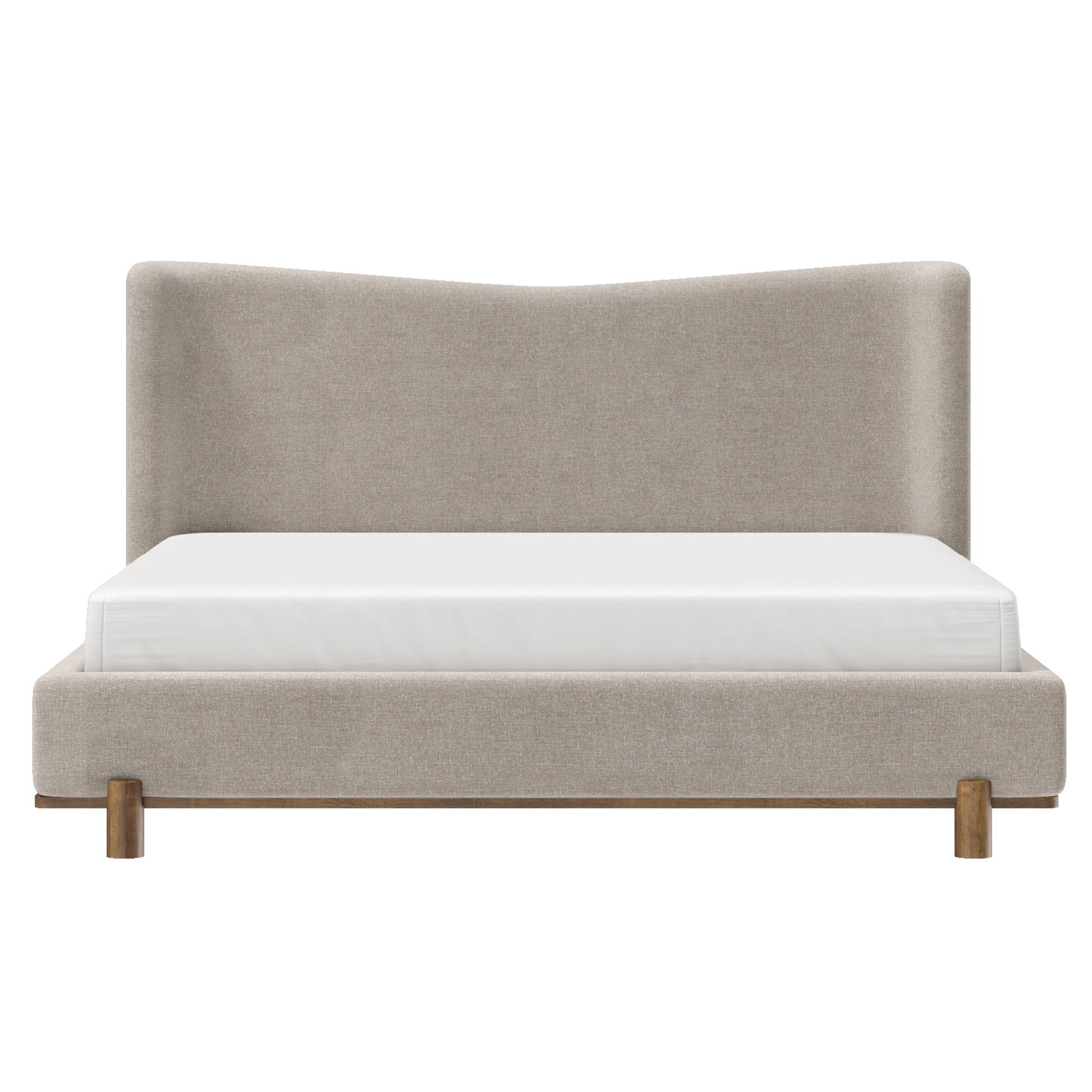 ISADORA-78" PLATFORM BED-DARK BEIGE-DECOROLALA