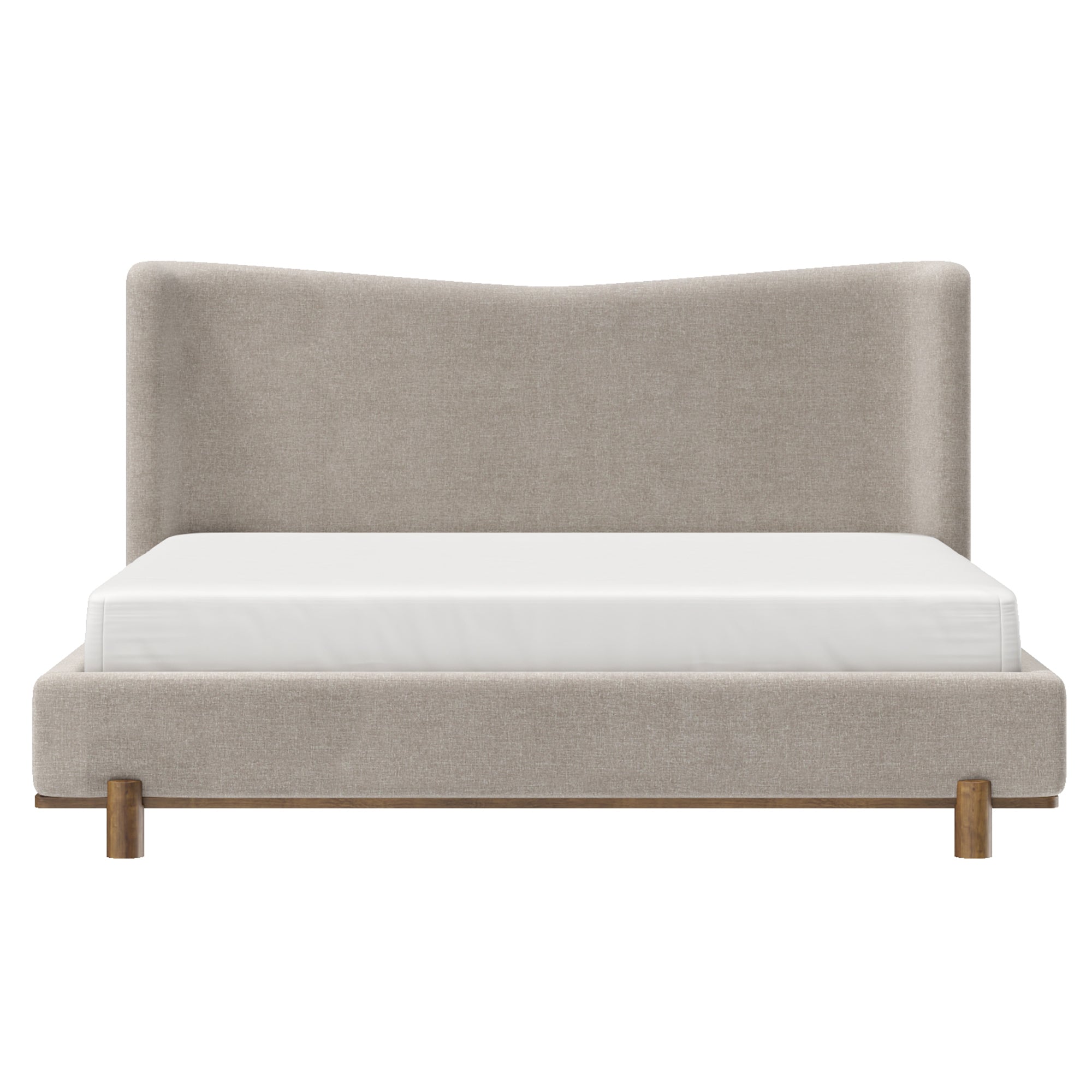 ISADORA-78" PLATFORM BED-DARK BEIGE-DECOROLALA