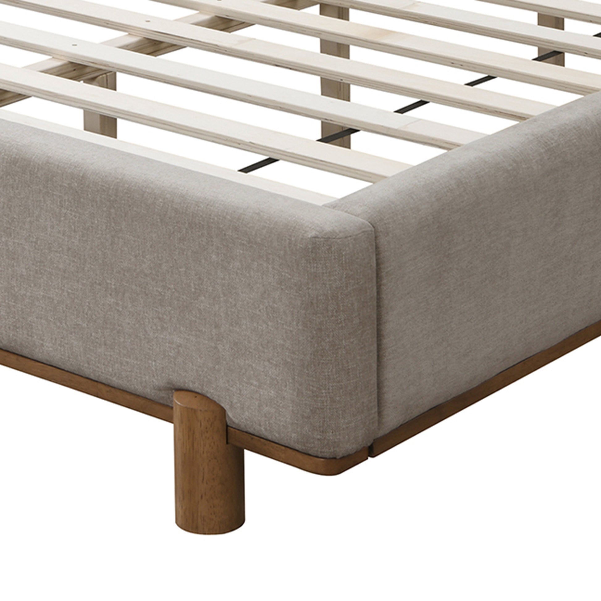 ISADORA-78" PLATFORM BED-DARK BEIGE-DECOROLALA