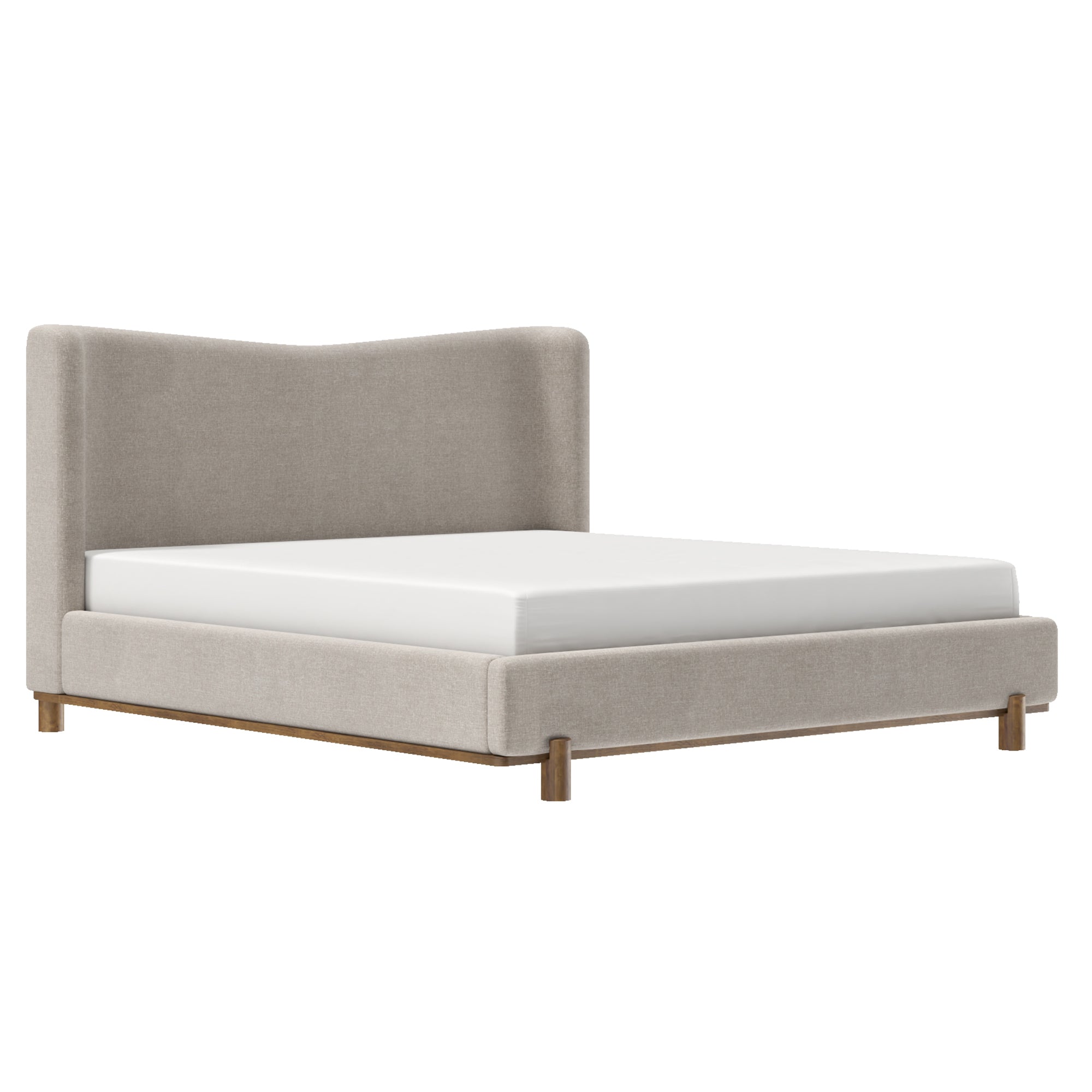 ISADORA-78" PLATFORM BED-DARK BEIGE-DECOROLALA