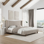 ISADORA-78" PLATFORM BED-DARK BEIGE-DECOROLALA