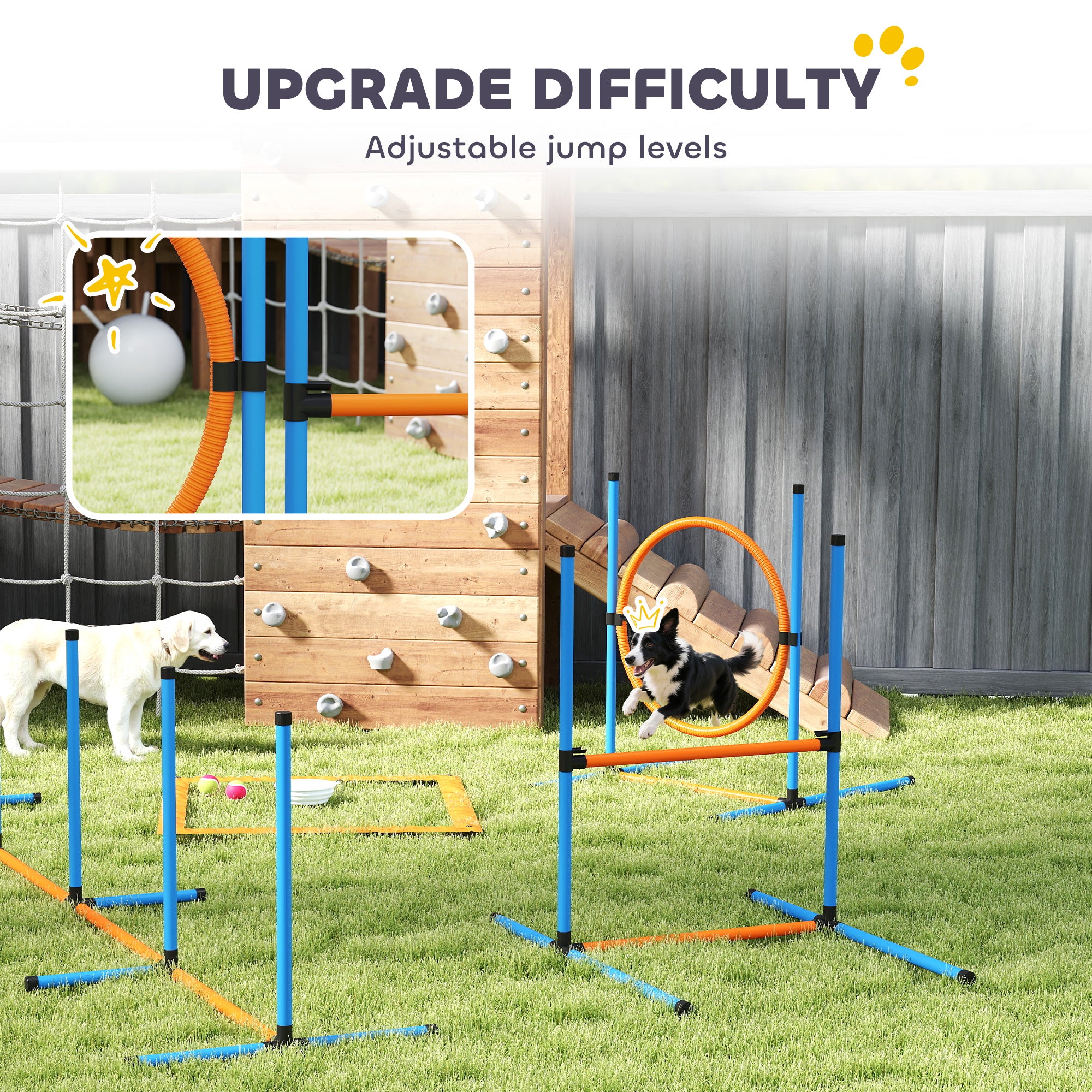 Dog Agility Training Equipment, 5PCS Dog Obstacle Course Starter Kit with Carrying Bag